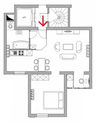 Appartement en intérieur d'immeuble: une chambre 62 m² PEB D