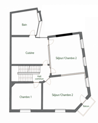 Lumineux appartement rénové : 81m² avec 2 chambres et balcon
