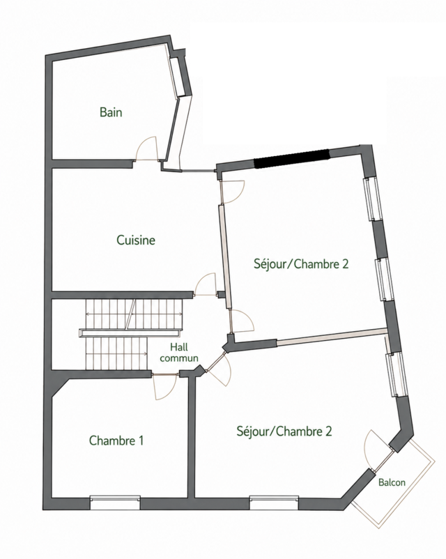 Lumineux appartement rénové : 81m² avec 2 chambres et balcon
