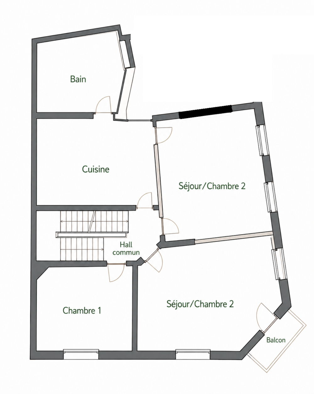 Lumineux appartement rénové : 81m² avec 2 chambres et balcon