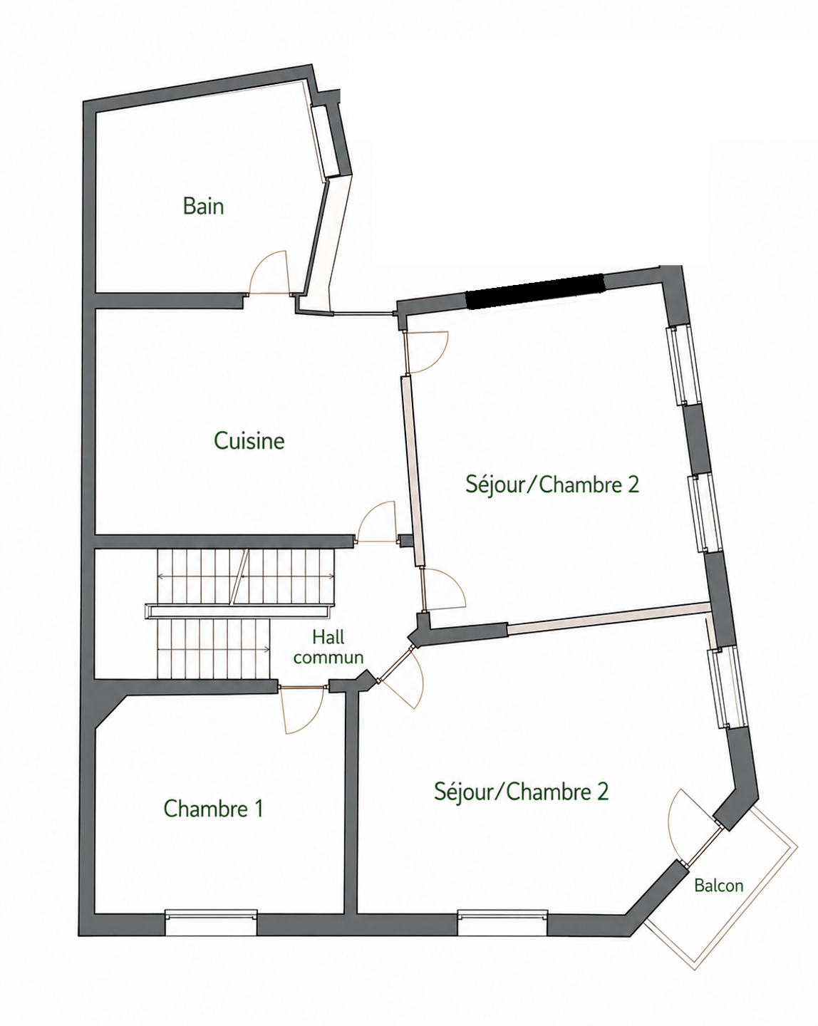 Lumineux appartement rénové : 81m² avec 2 chambres et balcon